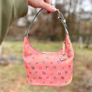 Dooney & Bourke Bubblegum Pink Bag Vintage Y2K Bucket Purse Monogram